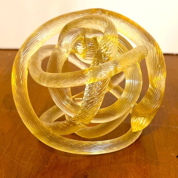 Zanetti Murano Twisted Rope Knot Sculpture Paperweight Italy Art Glass - Picture 7 of 7